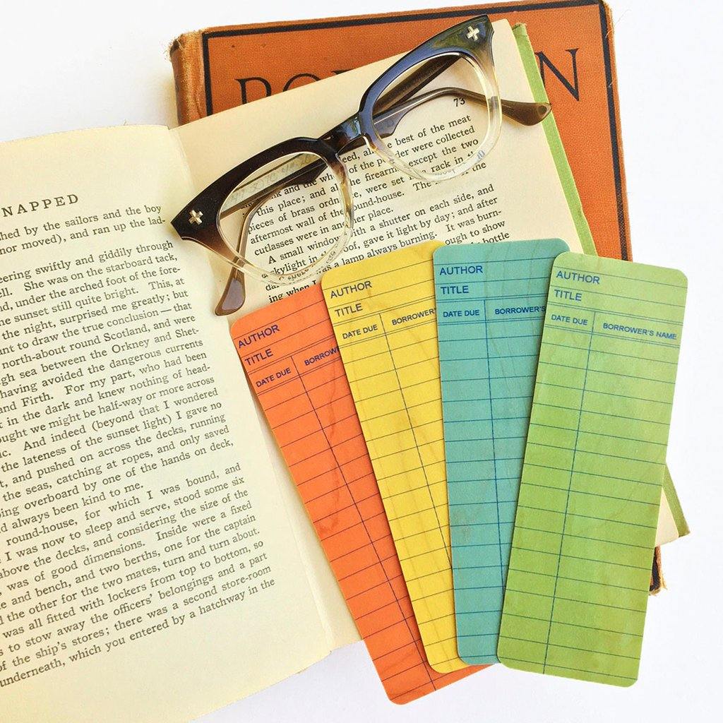 Library Card Wooden Bookmarks