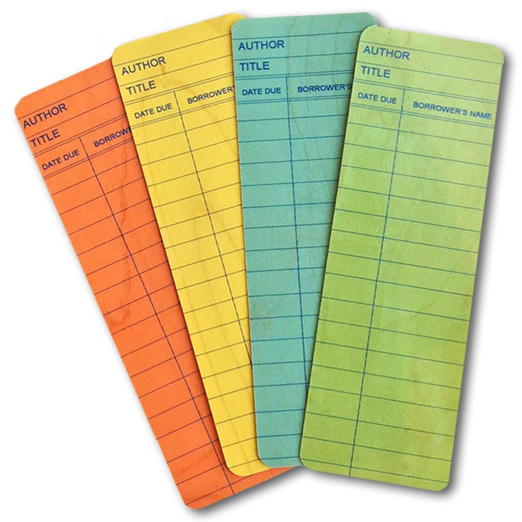 Library Card Wooden Bookmarks